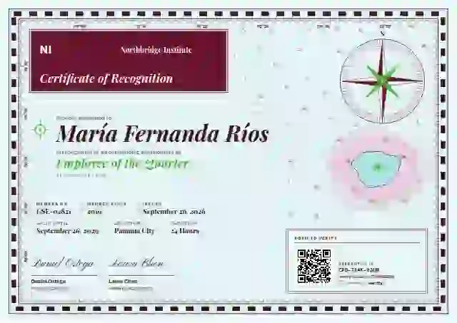 Nautical Chart Ruby employee recognition certificate template