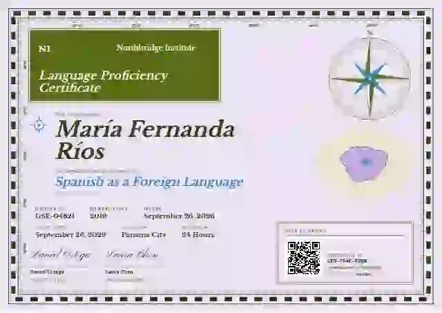 Plantilla de certificado Nautical Chart Lime de dominio de idiomas