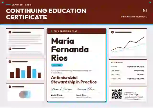 Plantilla de certificado Poster Session Vermilion de educación continua