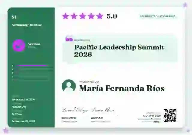 Review Card Jade event attendance certificate template