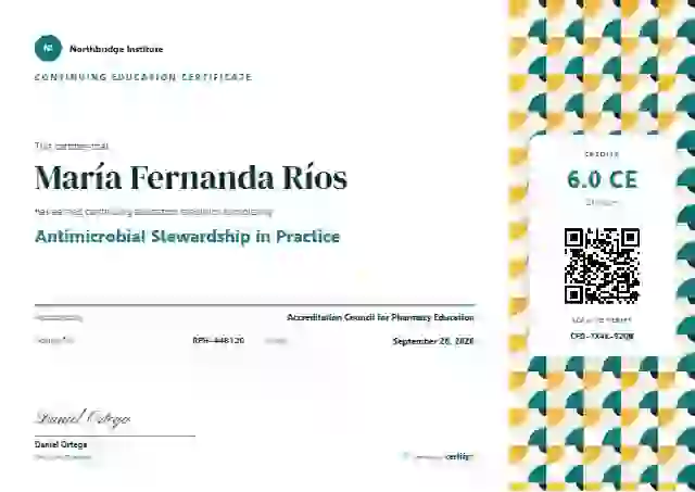 Plantilla de certificado Tessera de educación continua
