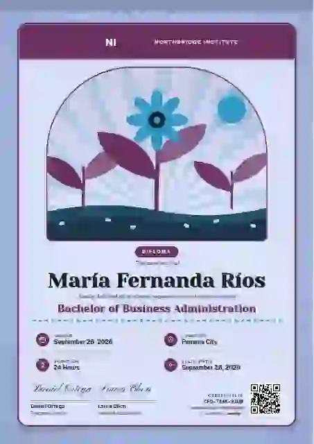 Seed Packet Magenta academic diploma certificate template
