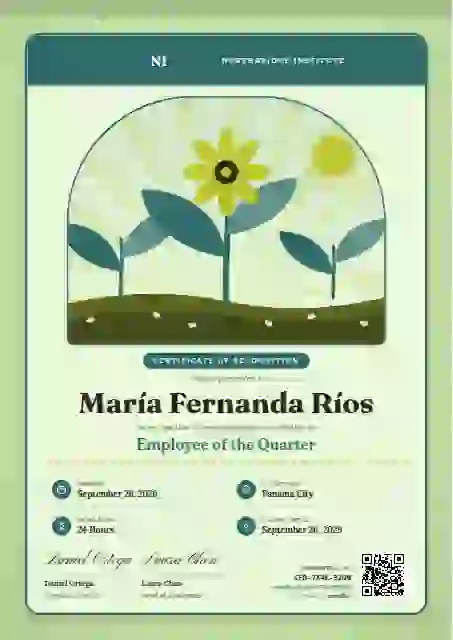 Seed Packet Lagoon employee recognition certificate template