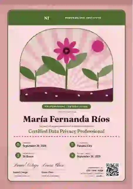 Seed Packet Fern professional certification certificate template