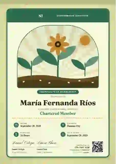 Seed Packet Jade membership certificate template