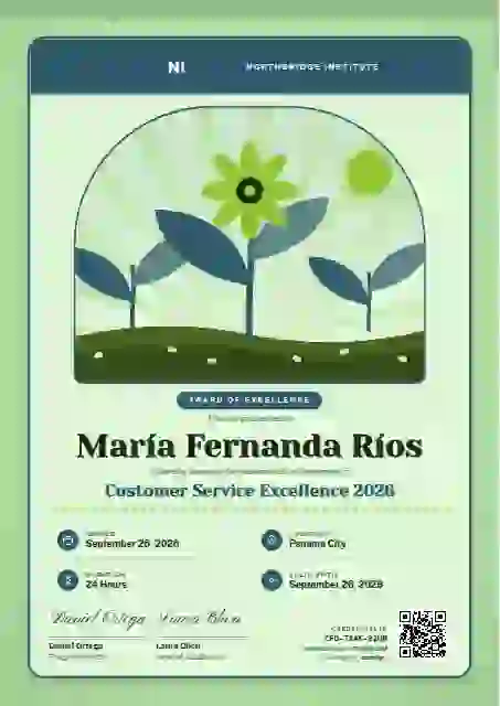 Seed Packet Cerulean awards and achievement certificate template