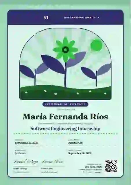 Seed Packet Ultramarine internship certificate template