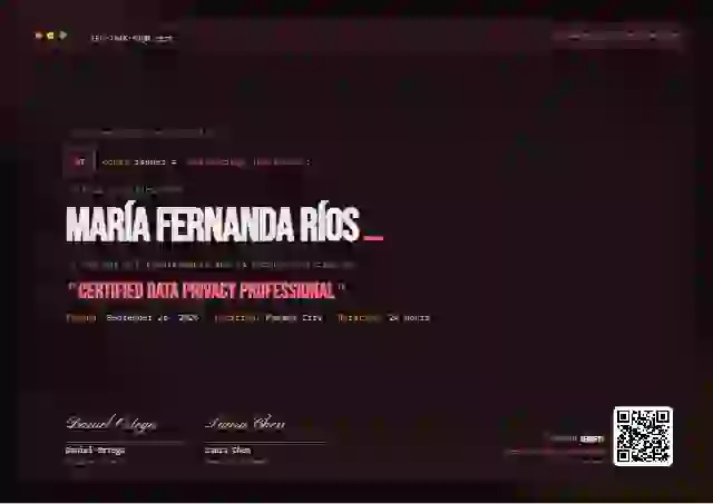 Plantilla de certificado Tech Mono Rose de certificación profesional