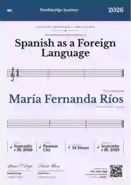 Sheet Music Azure language proficiency certificate template