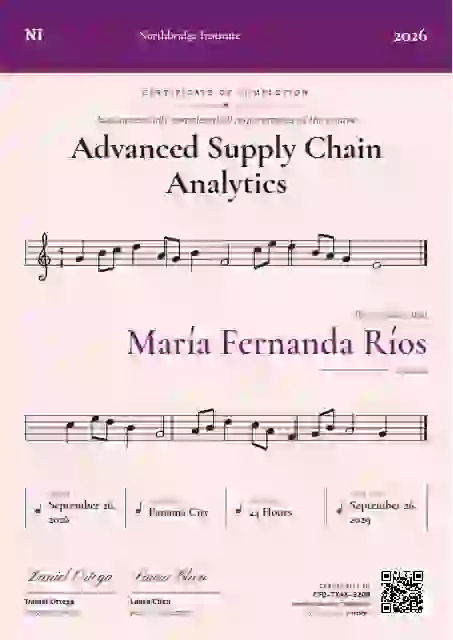 Sheet Music Fuchsia course completion certificate template