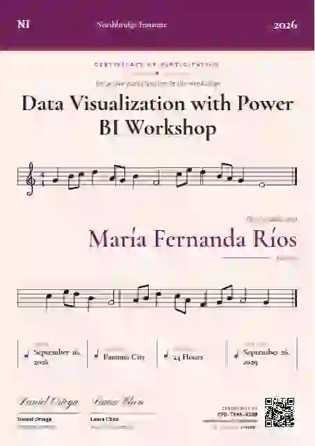 Sheet Music Magenta webinar and workshop certificate template
