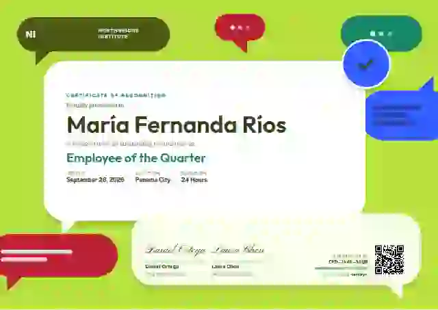 Plantilla de certificado Speech Bubbles Seafoam de reconocimiento a colaboradores