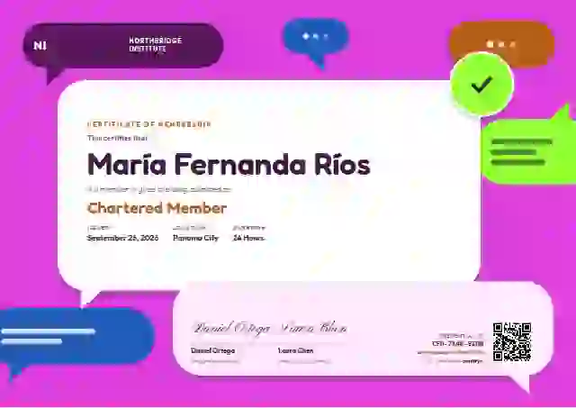 Plantilla de certificado Speech Bubbles Tangerine de membresía