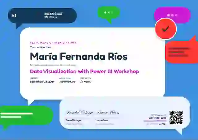 Plantilla de certificado Speech Bubbles Fuchsia de webinar y taller