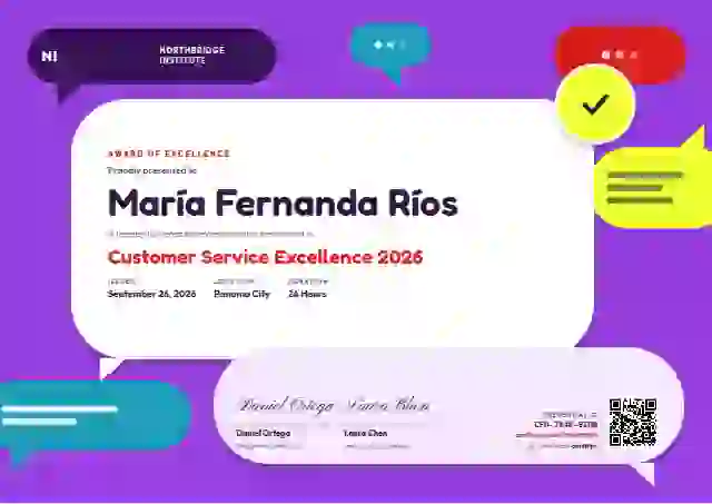 Plantilla de certificado Speech Bubbles Scarlet de premios y logros