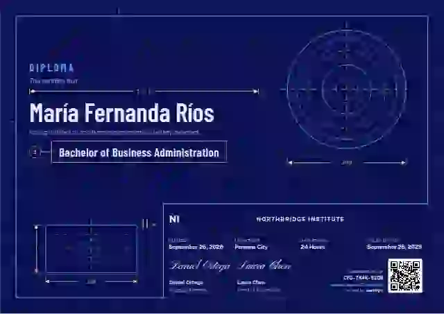 Plantilla de certificado Workshop Blueprint Azure de diploma académico