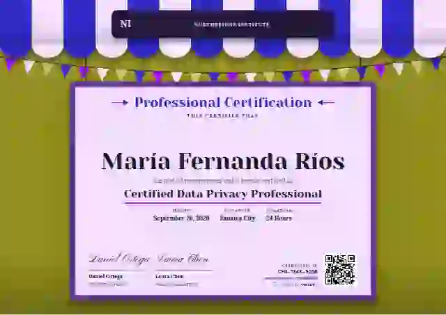 Plantilla de certificado Market Awning Ultramarine No Crates de certificación profesional