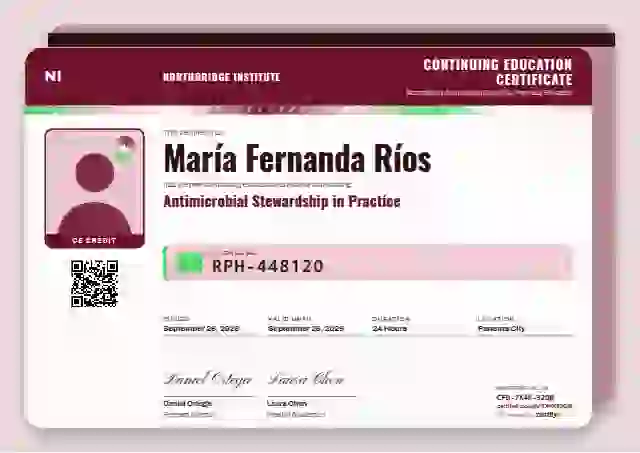 Plantilla de certificado Licence Card Ruby No Machine Strip de educación continua