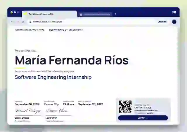 Plantilla de certificado Browser Window Ultramarine Deep Shadow de pasantía