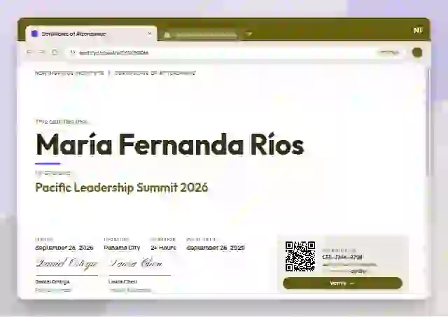 Plantilla de certificado Browser Window Marigold No Window Dots de asistencia a eventos