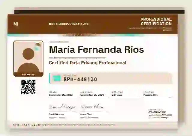 Plantilla de certificado Licence Card Tangerine Square Corners de certificación profesional