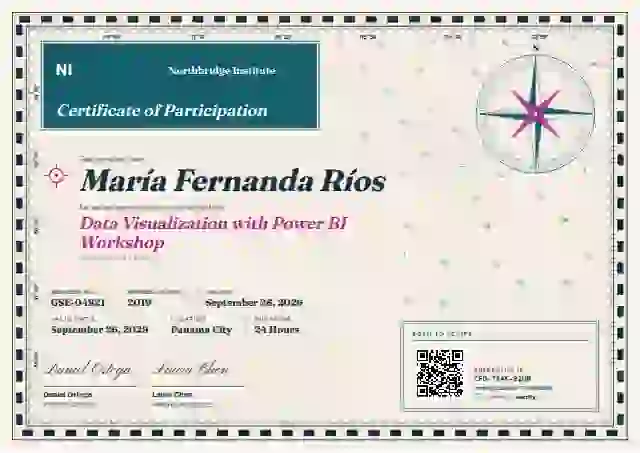 Nautical Chart Cerulean Open Water webinar and workshop certificate template