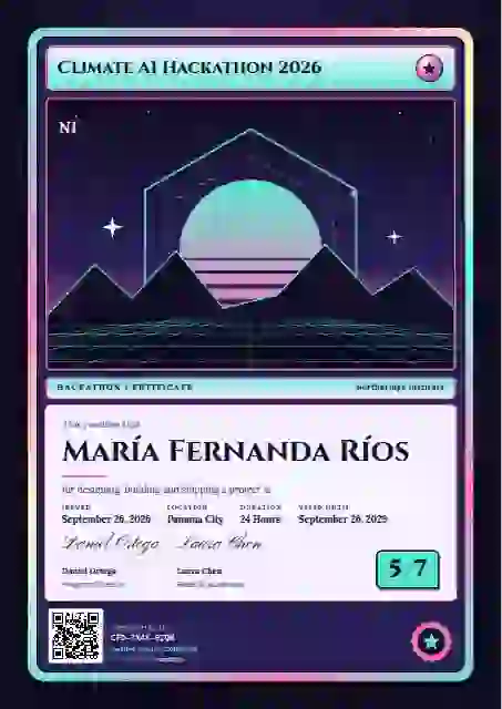 Trading Card hackathon certificate template