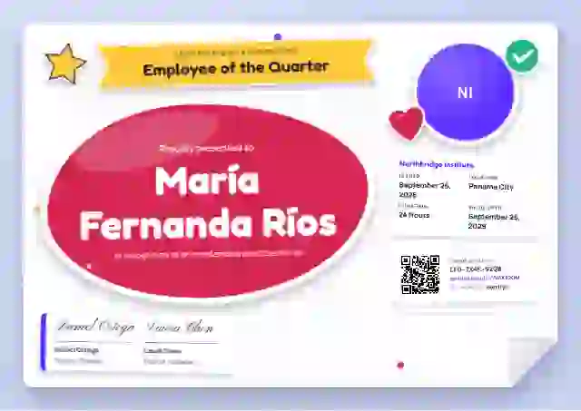 Sticker Sheet employee recognition certificate template