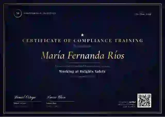 Plantilla de certificado Luxury Foil Sapphire Gold de cumplimiento y seguridad