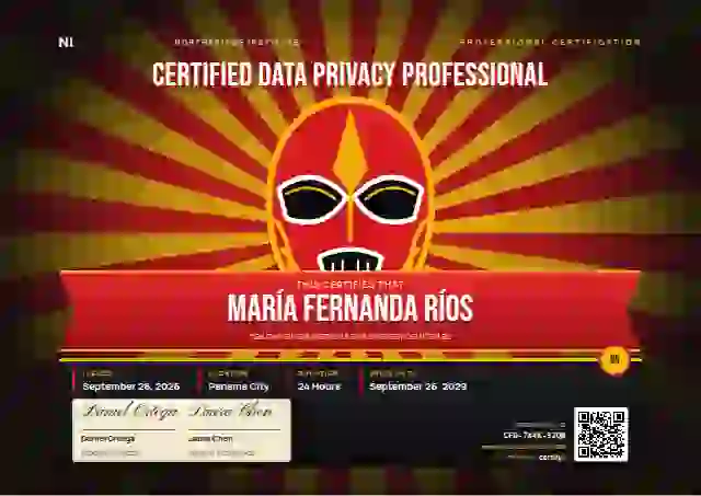 Lucha Libre Scarlet professional certification certificate template