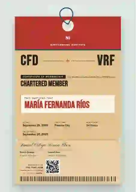 Luggage Tag Scarlet membership certificate template