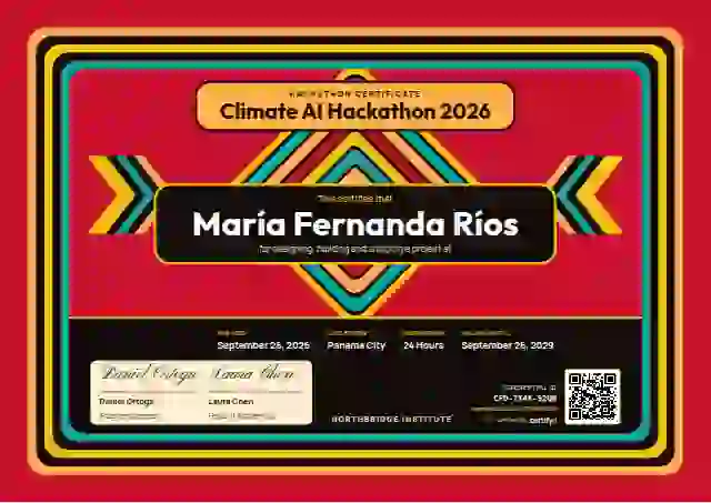 Mola Panel Amber hackathon certificate template