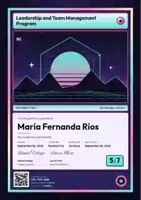 Trading Card Seafoam latin america certificate template