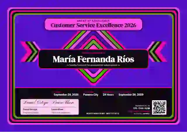 Mola Panel Fuchsia awards and achievement certificate template