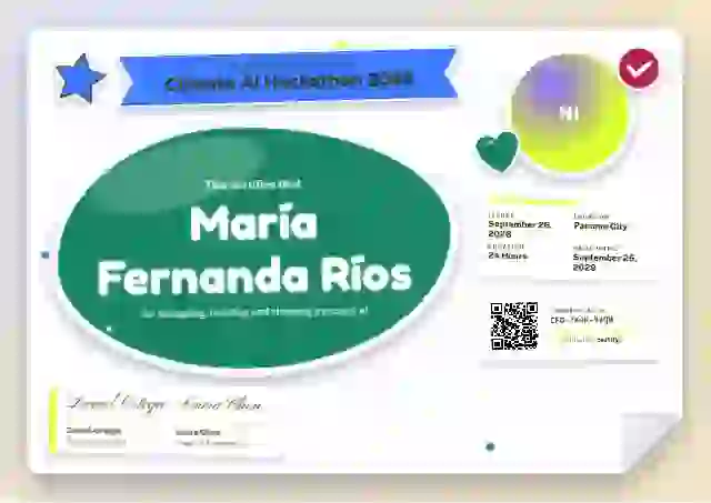 Sticker Sheet Seafoam hackathon certificate template