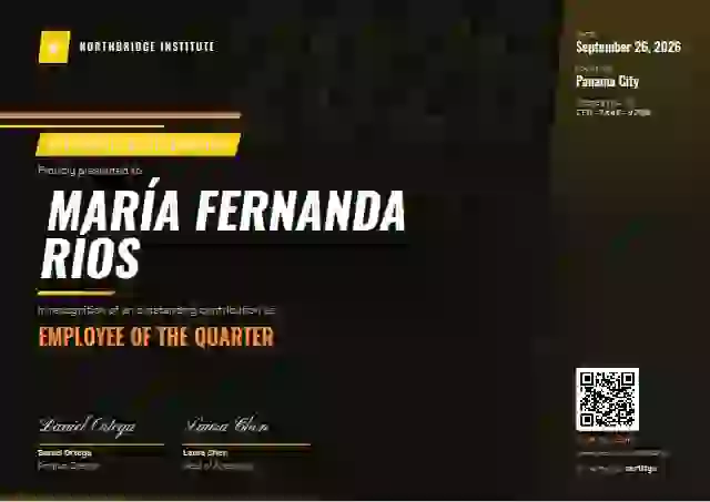 Plantilla de certificado Sports Dynamic Gold de reconocimiento a colaboradores
