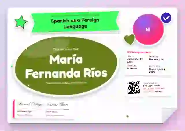 Sticker Sheet Lime language proficiency certificate template
