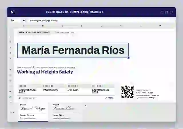 Stock Sheet Ultramarine compliance and safety certificate template