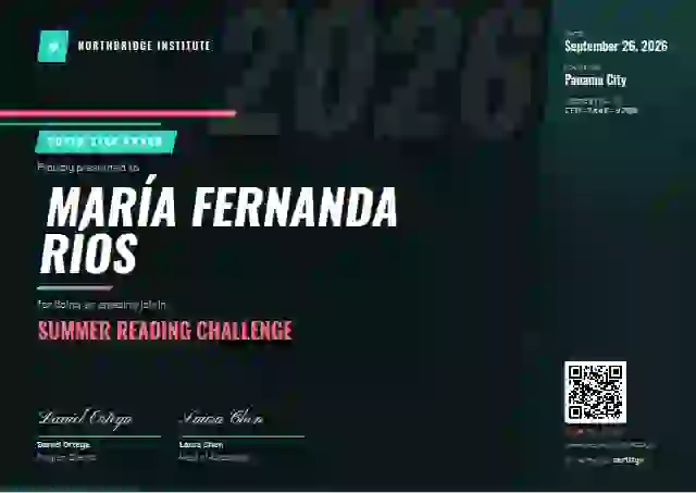 Plantilla de certificado Sports Dynamic Teal de escuela y niños