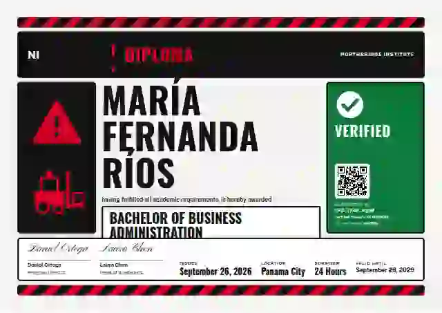 Hazard Sign Signal White academic diploma certificate template