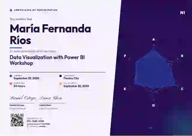 Radar Chart Violet webinar and workshop certificate template
