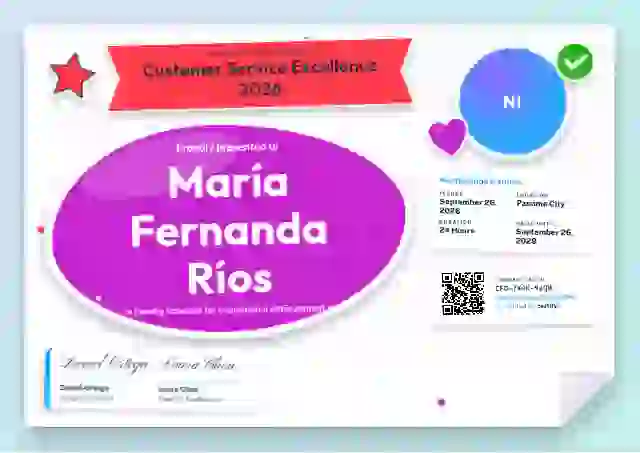 Sticker Sheet Fuchsia awards and achievement certificate template