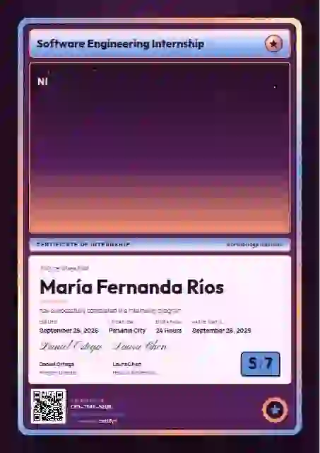 Trading Card Azure internship certificate template