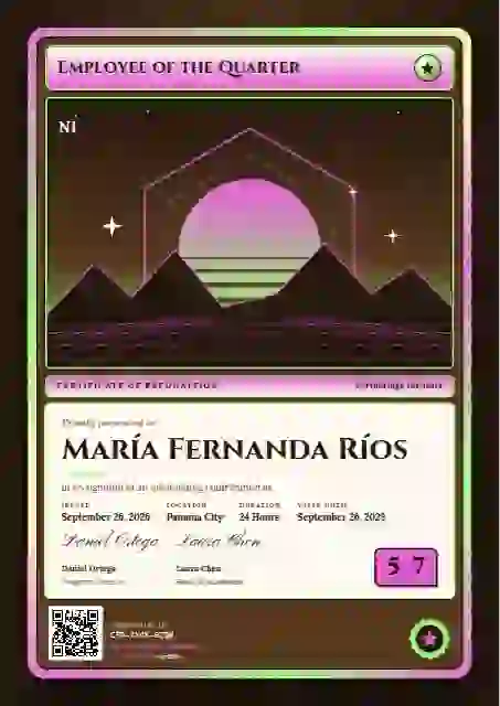 Trading Card Fuchsia employee recognition certificate template