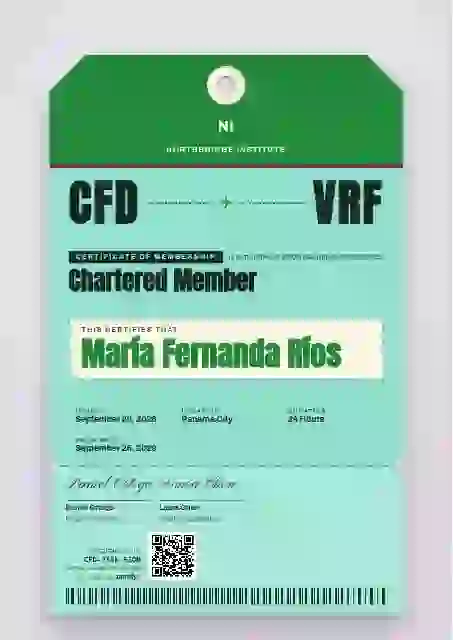 Luggage Tag Meadow membership certificate template