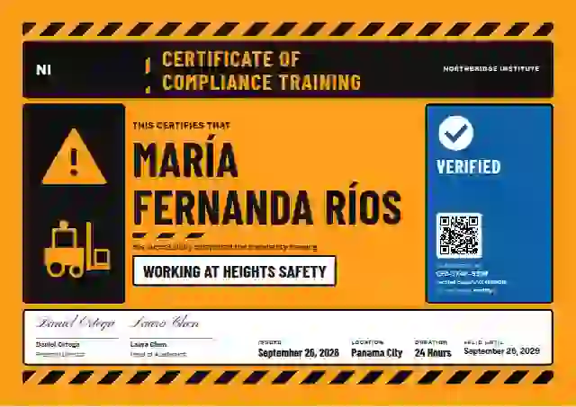 Hazard Sign Mango compliance and safety certificate template