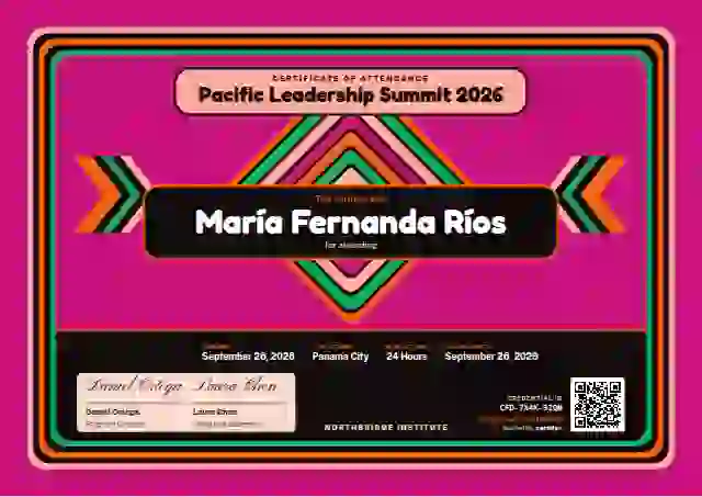 Mola Panel Vermilion event attendance certificate template