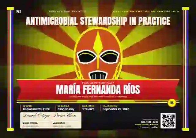 Lucha Libre Vermilion continuing education certificate template