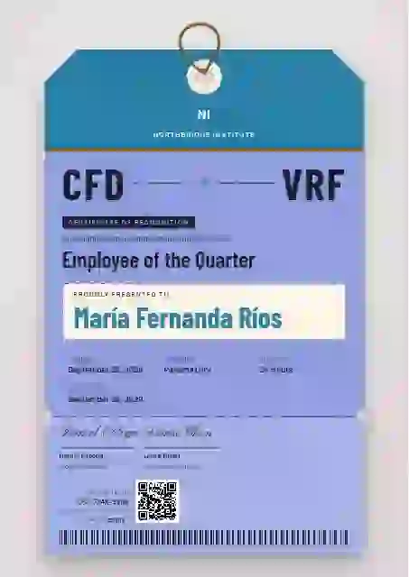 Luggage Tag Cerulean employee recognition certificate template