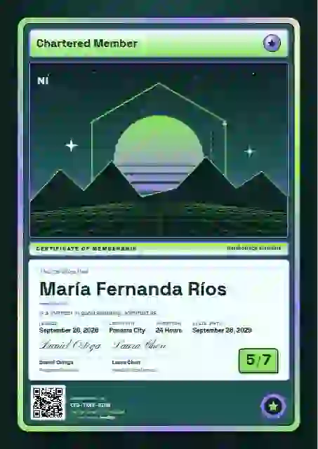Trading Card Fern membership certificate template